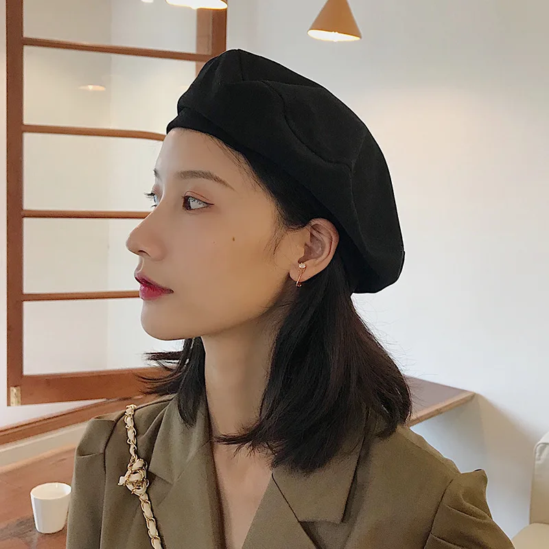 

Pink Beret Women Women's Hats Summer Thin Breathable Black Ins Octagonal Hat Net Red Korean British Painter's Hat Boina Feminina