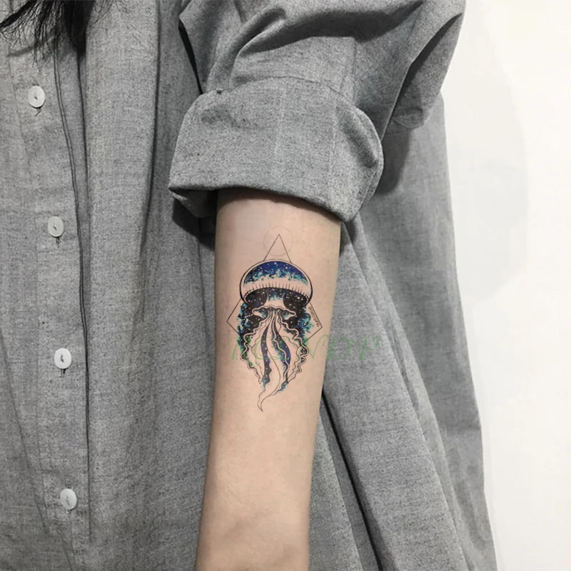 

Waterproof Temporary Tattoo Sticker Devil Fish Small Size Art Tatto Flash Tatoo Fake Tattoos For Kid Women Men Girl