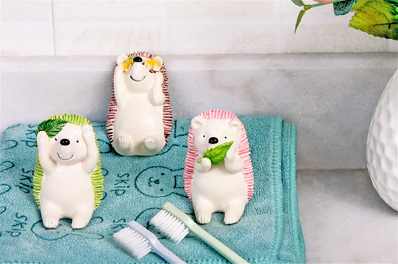 Полка для хранения из смолы Kawaii Ежик настенная подставка зубных щеток