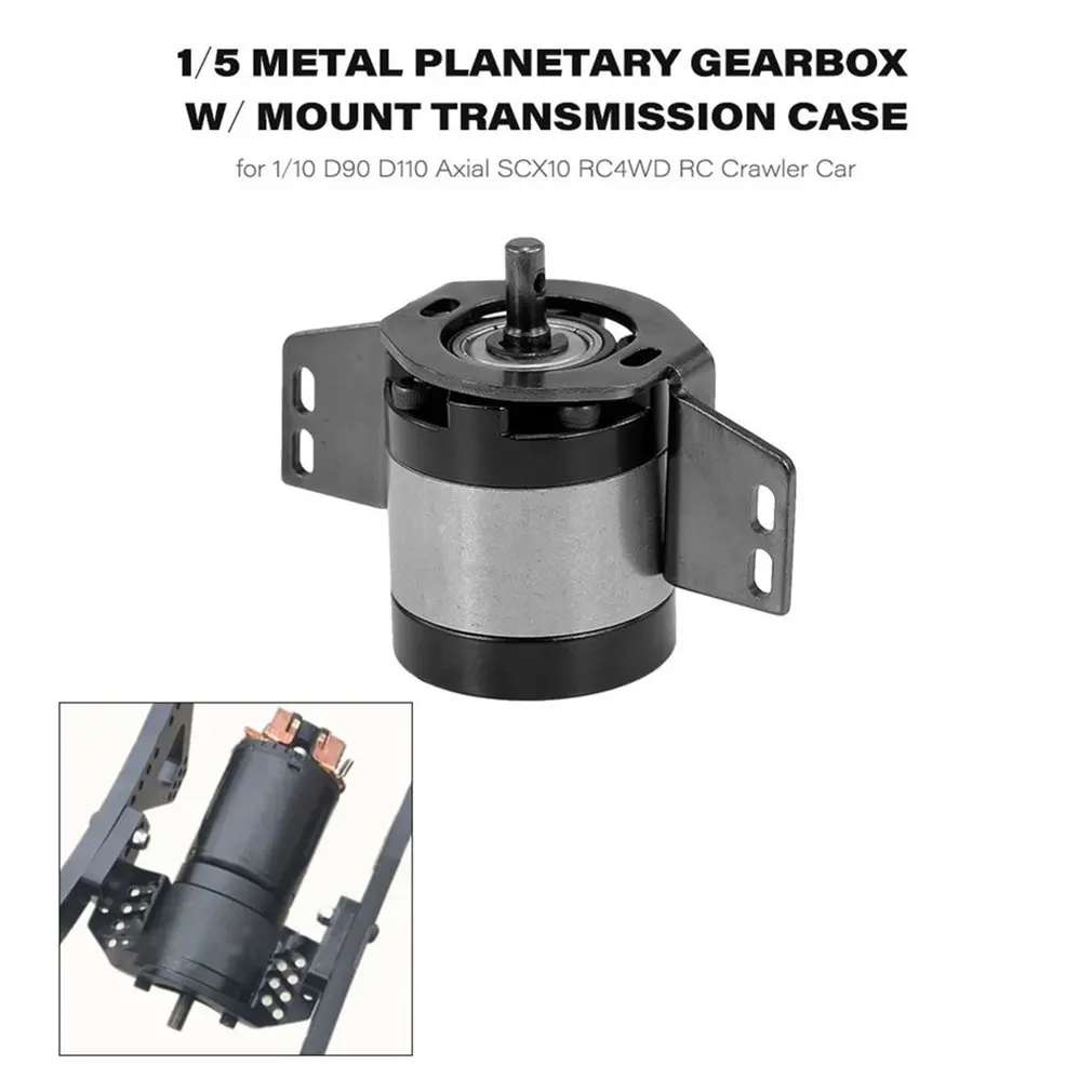 

Metal 1:5 Gear Ratio Gearbox With Mount Transmission Case For 1/10 RC Crawler Car Speed Reduction Car Model Parts