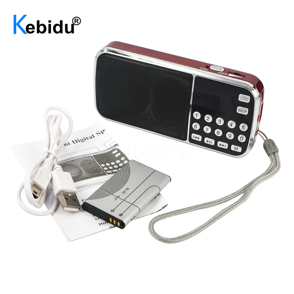 

kebidu L-088 Portable HIFI Mini Speaker MP3 Audio Player Flashlight Amplifier Micro SD TF FM Radio