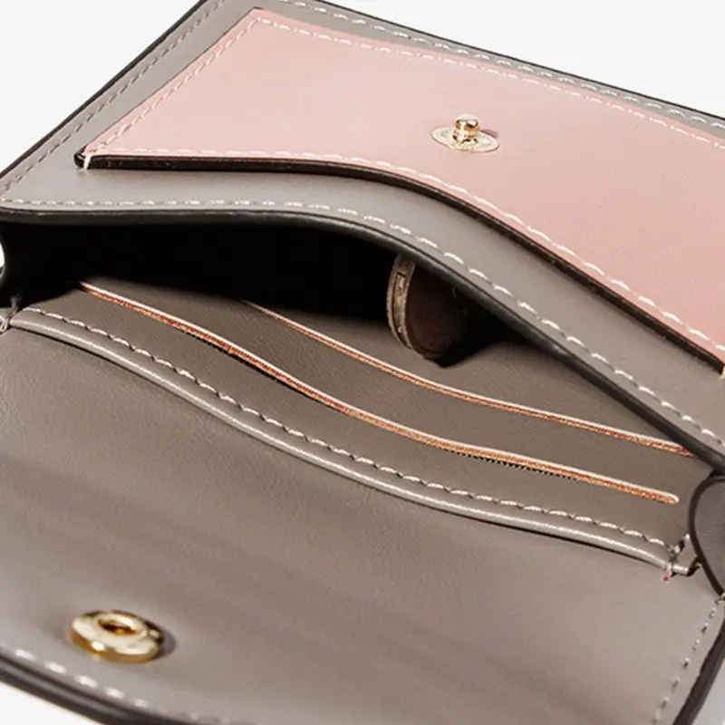 Простой Элегантный женский кошелек из искусственной кожи с застежкой короткий