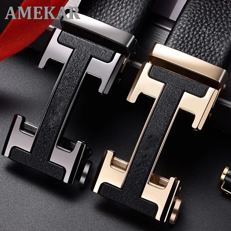 

Men 's Business Genuine Leather Belt Top Layer Cowhide High Quality Belt High-grade Fashion Luxury Designer Belt