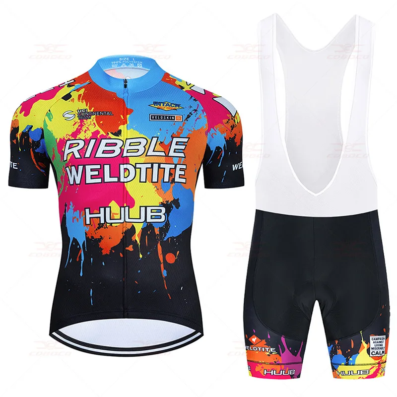 

2021 HUUB Cycling Team Jersey 20D Set MTB Uniform Bicycle Clothing Bike Clothes Ropa Ciclismo Mens Short Maillot Culotte Suit