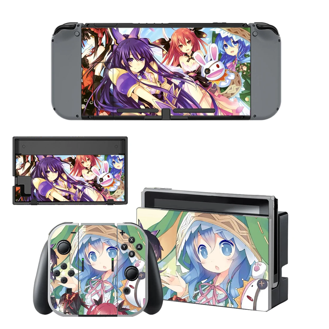 Аниме милая девушка Tokisaki Kurumi скины для nintendo переключатель кожи наклейка для nintendo Переключатель консоли Joy-Con наклейки на регулятор