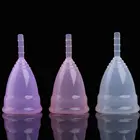 Многоразовая Мягкая силиконовая менструальная чашка большого и маленького размера, три цвета, женские гигиенические принадлежности для ухода за здоровьем