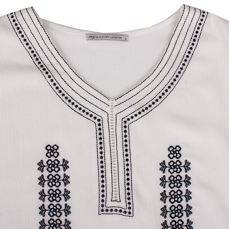 Женская блузка с коротким рукавом GLO STORY рубашки 2019 летние женские белые топы