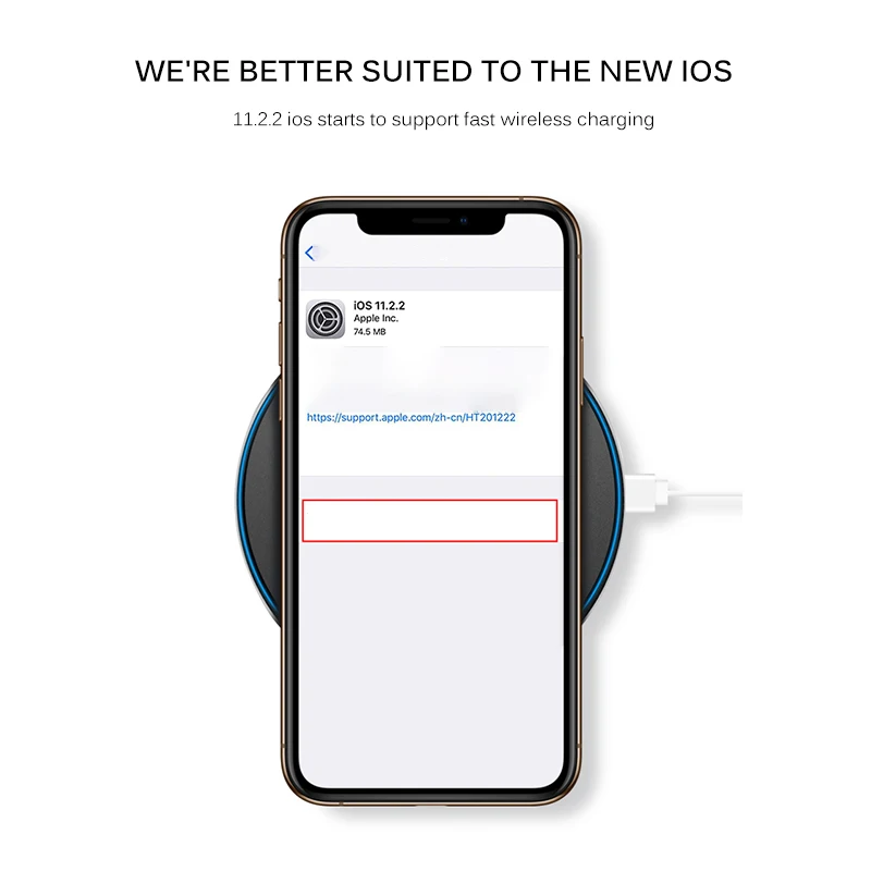 Ультратонкий зарядный коврик для iPhone 11 8 Plus 10 Вт быстрая Беспроводная зарядная