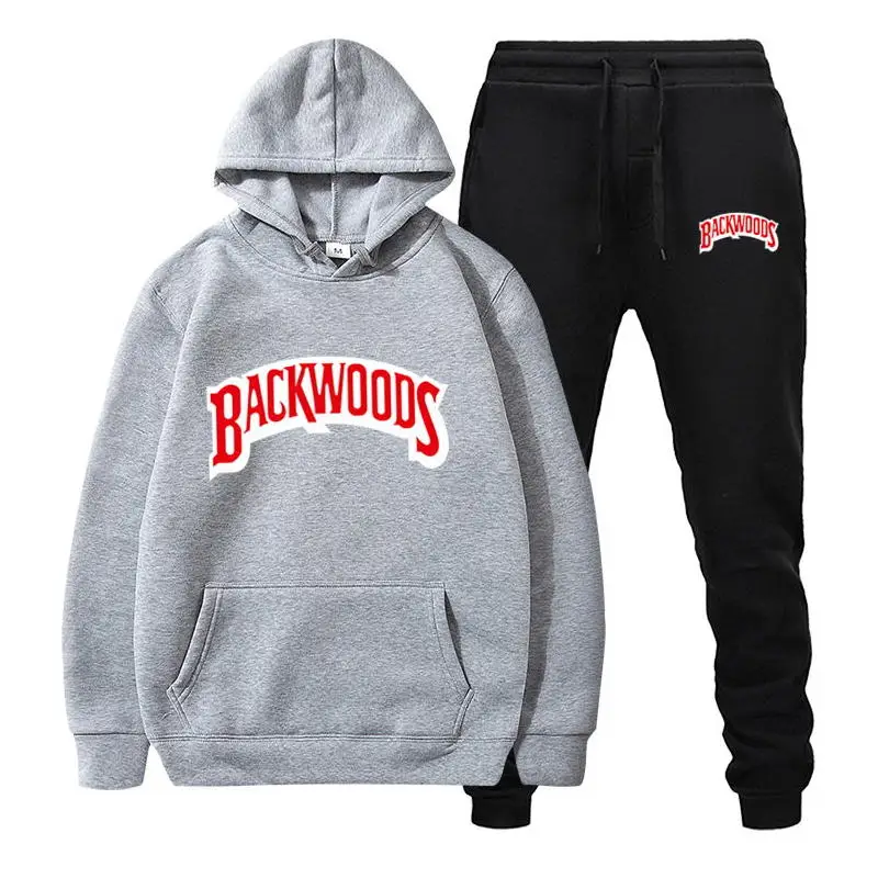 

New Men's Suit Fashion Sportswear Lined With Thick Sweatshirt + Pants 2-piece Sportswear Suit Men's Winter Suit Plus Size