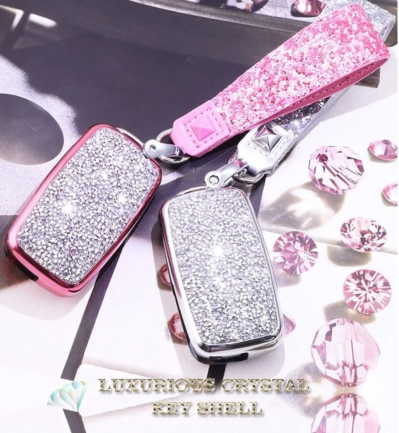 Хит 1 шт. Роскошный чехол для ключа автомобиля с бриллиантами смарт пульта ключей