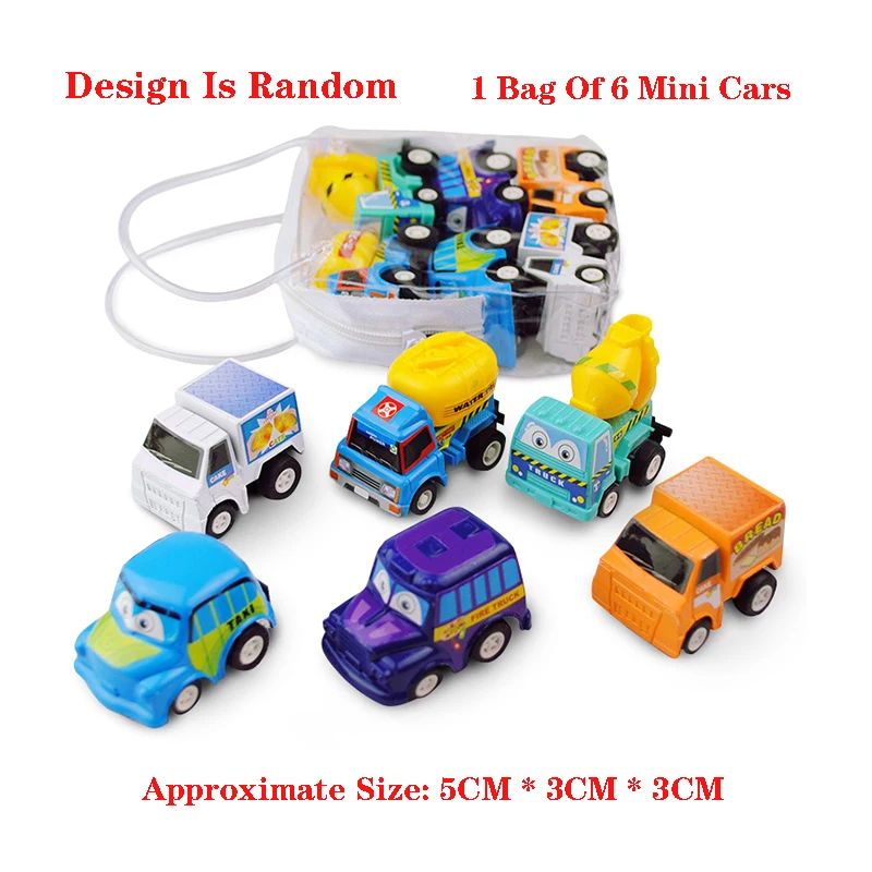 

6 pcs Mini Cars Toys Pull-back Plastic vehicle Cars Toy Model Funny Kids Vehicle Car Toys Good Birthday Gift Fire Engine Model