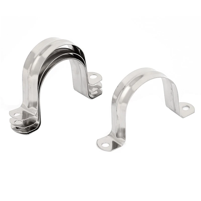 

5x Rigid Conduit 2-Hole Pipe Straps Clips Clamps for 50mm Dia Tube Silver