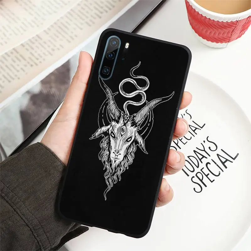

Goat Head Satan Phone Case For Huawei P40 P20 P30 lite Pro P Smart 2019 Mate 40 20 10 Lite Pro Nova 5t
