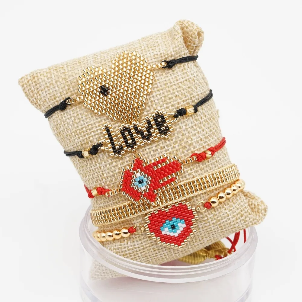 Go2boho MIYUKI Love ювелирные изделия Турецкий Дурной глаз браслет женский кисточкой Pulsera Mujer сердце Фатима хамса ручной работы браслеты