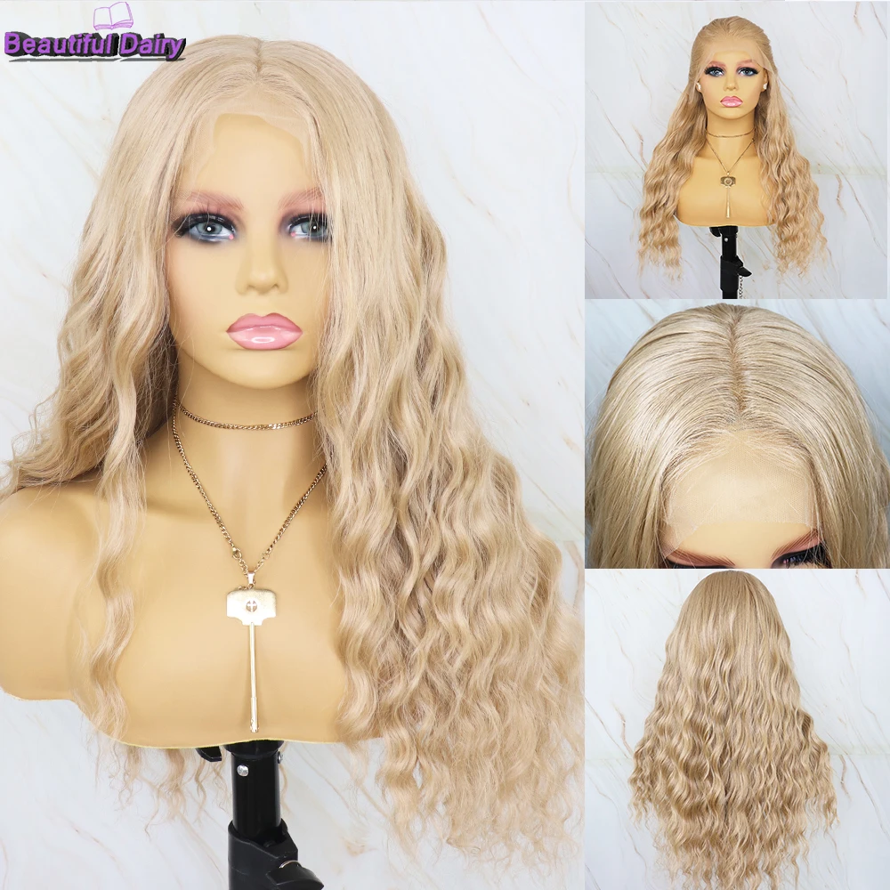 Long 103 Honey Blonde Loose Wave 13x4 Synthetic Lace Front Wigs For Black Women Futura Hair Heat Resistant Blonde Lace Front Wig