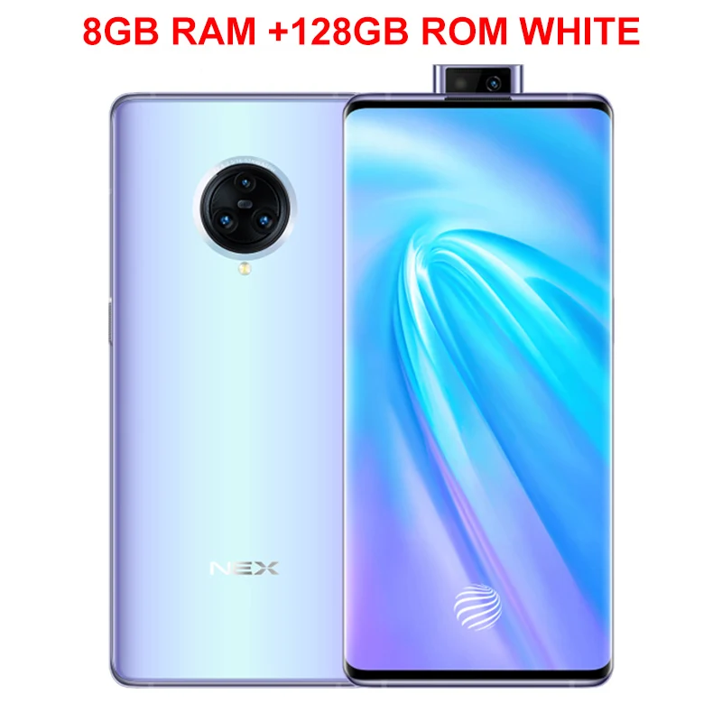 White 8GB 128GB Vivo Nex 3 4G мобильный телефон 6,89 дюймов экран 8 ГБ+ 128 ГБ Snapdragon 855 плюс Восьмиядерный Android 9,0 камера 64.0мп смартфон - Цвет: White 8GB 128GB