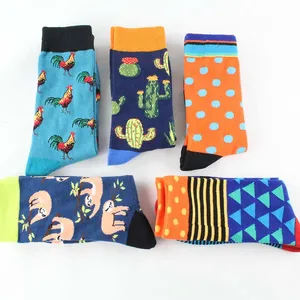 Носки для экипажа, новинка 2021, полоски, животные, перец, петух, кактус, собака, кошка, сердце, лиса, Ленивец, коала, волк, пингвин, динозавр