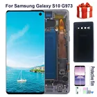100% Оригинальный 6,1 ''ЖК-дисплей для SAMSUNG Galaxy S10 G973 G973FDS G9730 SM-G973 дисплей сенсорный экран дигитайзер Замена + задняя крышка