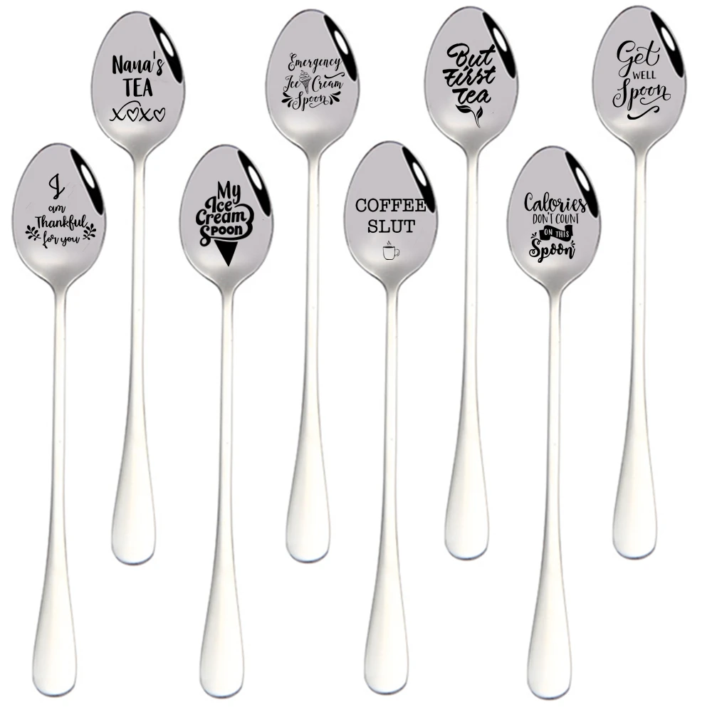 Индивидуальная креативная ложка для чая и кофе из нержавеющей стали подарок на