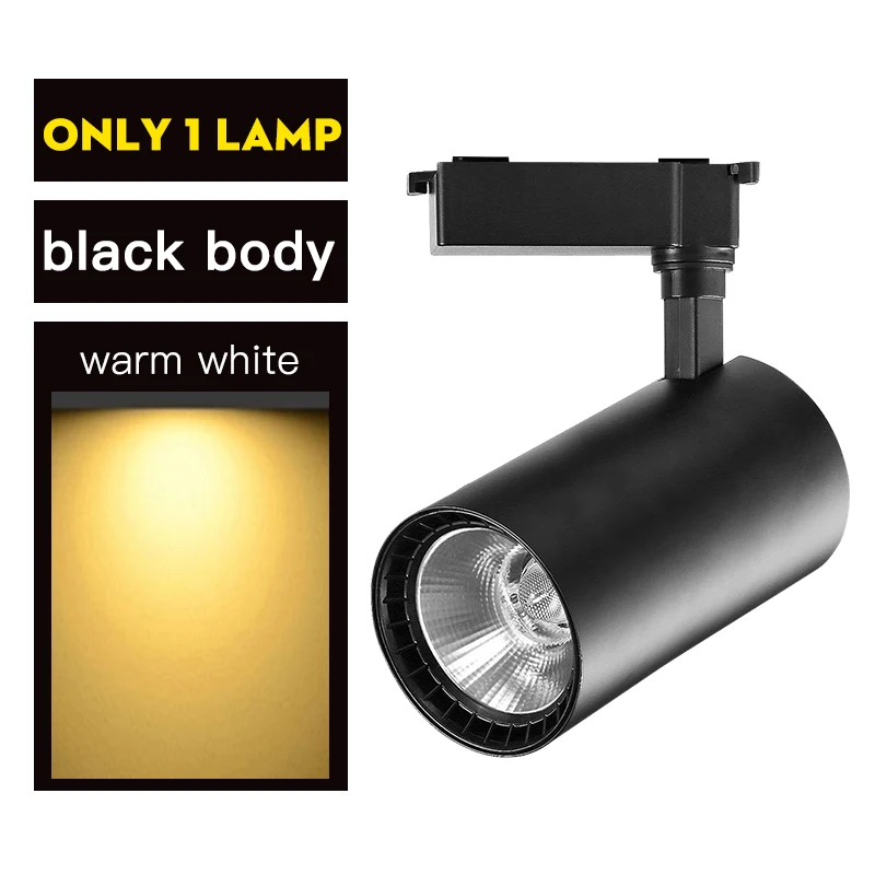 warm white 1 lamp Трековый светильник 12 Вт 20 Вт 30 Вт 40 Вт COB светодиодный Трековый светильник s светильник Точечный потолочный светильник 220 В Точечный светильник рельсовый светильник для магазина кухонной комнаты - Испускаемый цвет: warm white 1 lamp