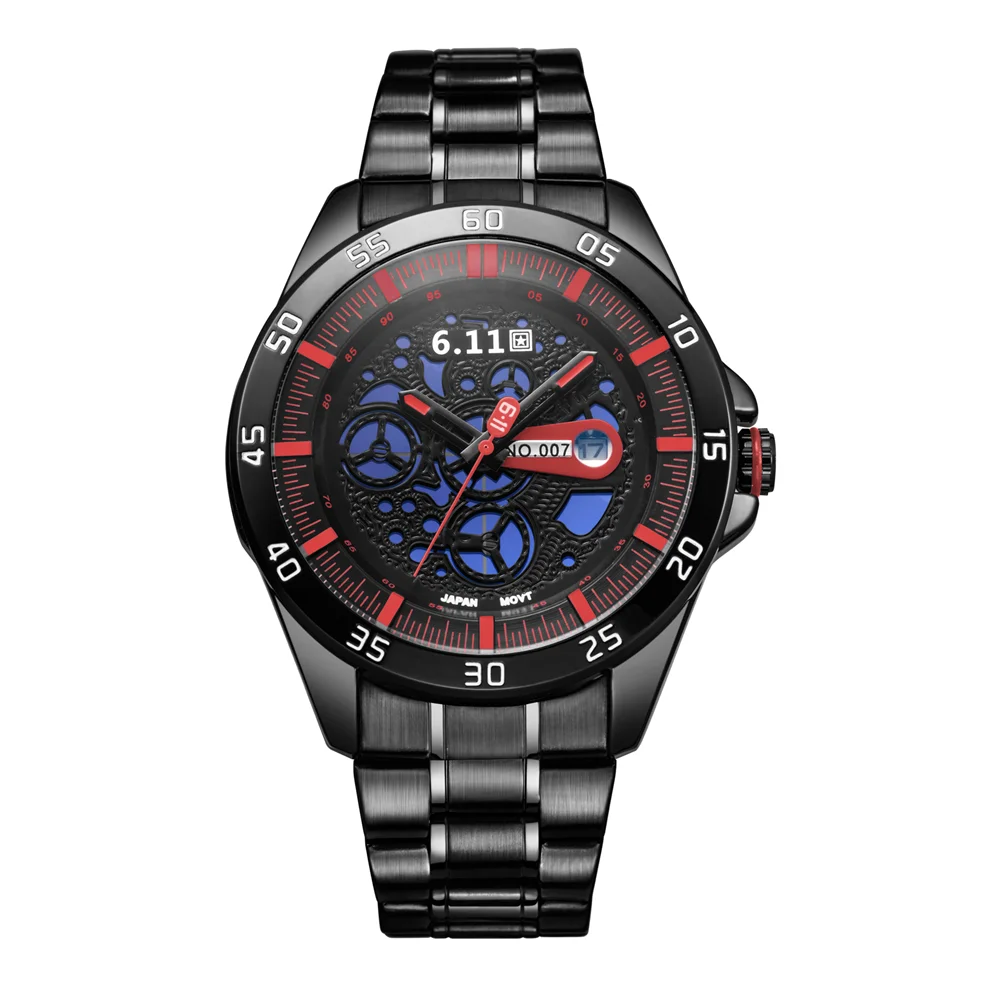 611-007-6 6,11 солнечные часы Топ бренд часы мужские reloj macsulino light energy кварцевые часы со стальным ремешком водонепроницаемые часы с календарем Мужские - Цвет: 611-007-6