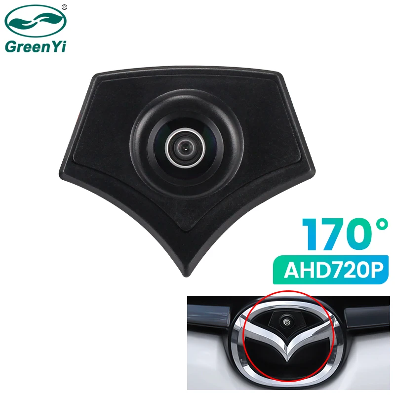 GreenYi 170 ° AHD 720P Автомобильная камера переднего вида для Mazda 2 3 5 6 CX-7 CX-9 CX-5 8 CCD Logo Mark HD камера - изображение