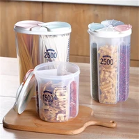 234grids rotating plastic cereal dispenser storage box kitchen food rice container storage case flour grain storage bottle jar