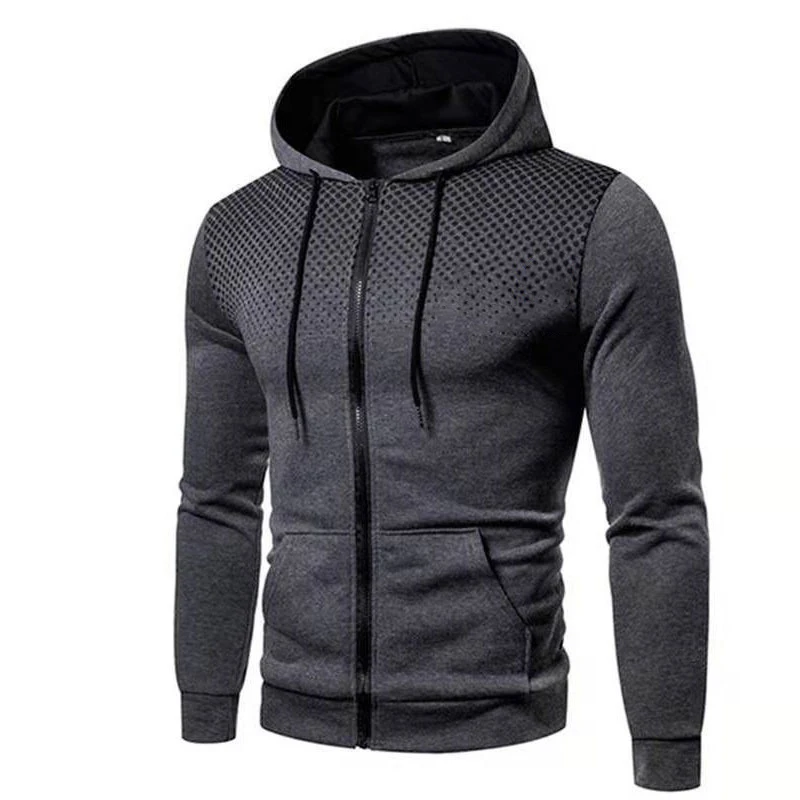 

New 2pcs Men's Hoodies and Pants 3d Fingerprint Hooded Sweatshirt+Gradient Men's Cardigan Casual Sweatshirt Sports Suit