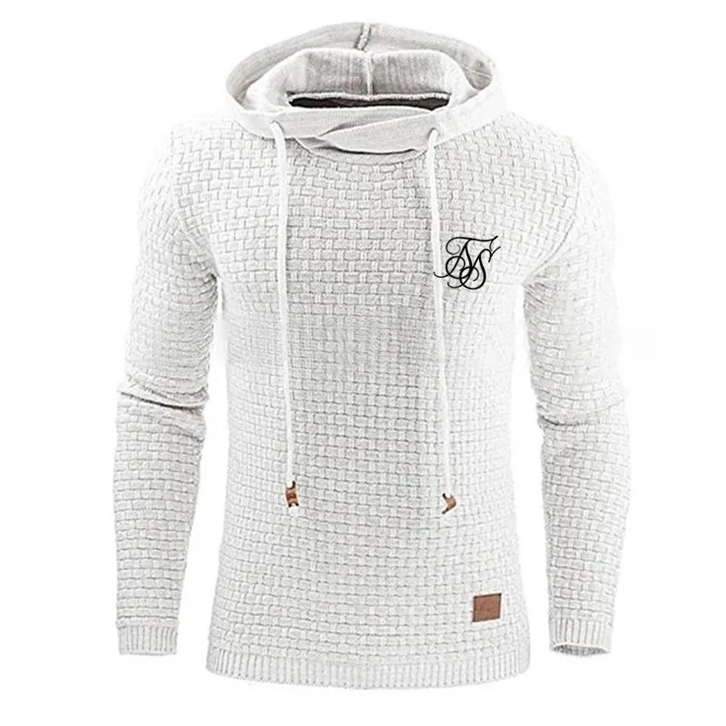 

Sik Silk Print Hoodies Men Fleece Lined Hooded Sweatshirt Pocket Cotton Pullover Hoodies Elastic Hood Ribbed Cuff sweatshirt
