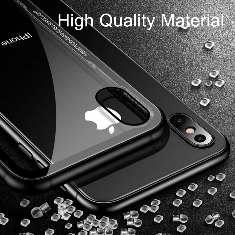 Роскошный прозрачный стеклянный чехол для iPhone11 Pro Max, силиконовый бампер для iPhone XS MAX XR X 7 Plus 8 7plus 8plus 6 6S