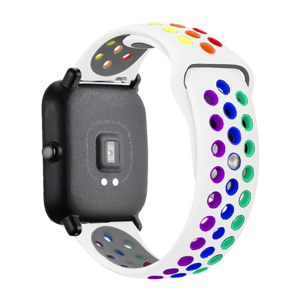 Ремешок для часов Amazfit bip Радужный Браслет GTS/2e/2/GTS2 Mini/GTR 42 мм/47 мм/GTR2/2e/stratos 2/3 20 мм/22
