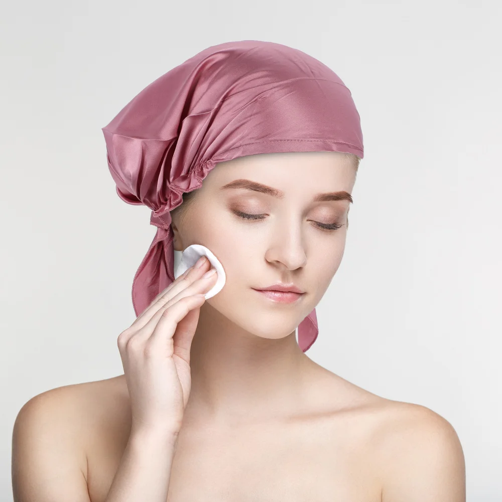 

Fashion Ladies Long Hair Care Bonnet Headwrap Hat Soft Satin Hat Accessories
