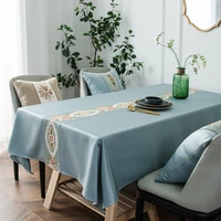 european classical embroidered tablecloth pure color jacquard tablecloth rectangular tea table tv cabinet decoration tablecloth