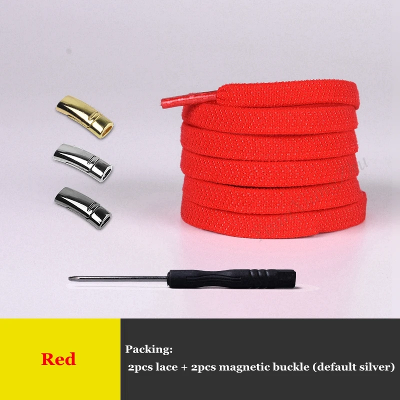 

1Pair Elastic Magnetic 1Second Locking ShoeLaces Creative Quick No Tie Shoe laces Kids Adult Unisex Shoelace Sneakers Shoe Laces
