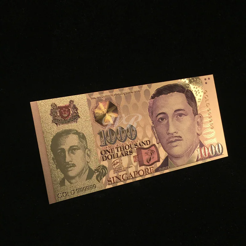 Держатель для банкнот WR из редкого золота Сингапур 1000 бумажные деньги Золотая