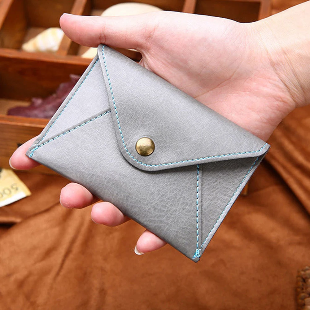 Лаконичный Матовый ультратонкий кожаный кошелек конверт с держателем для карт