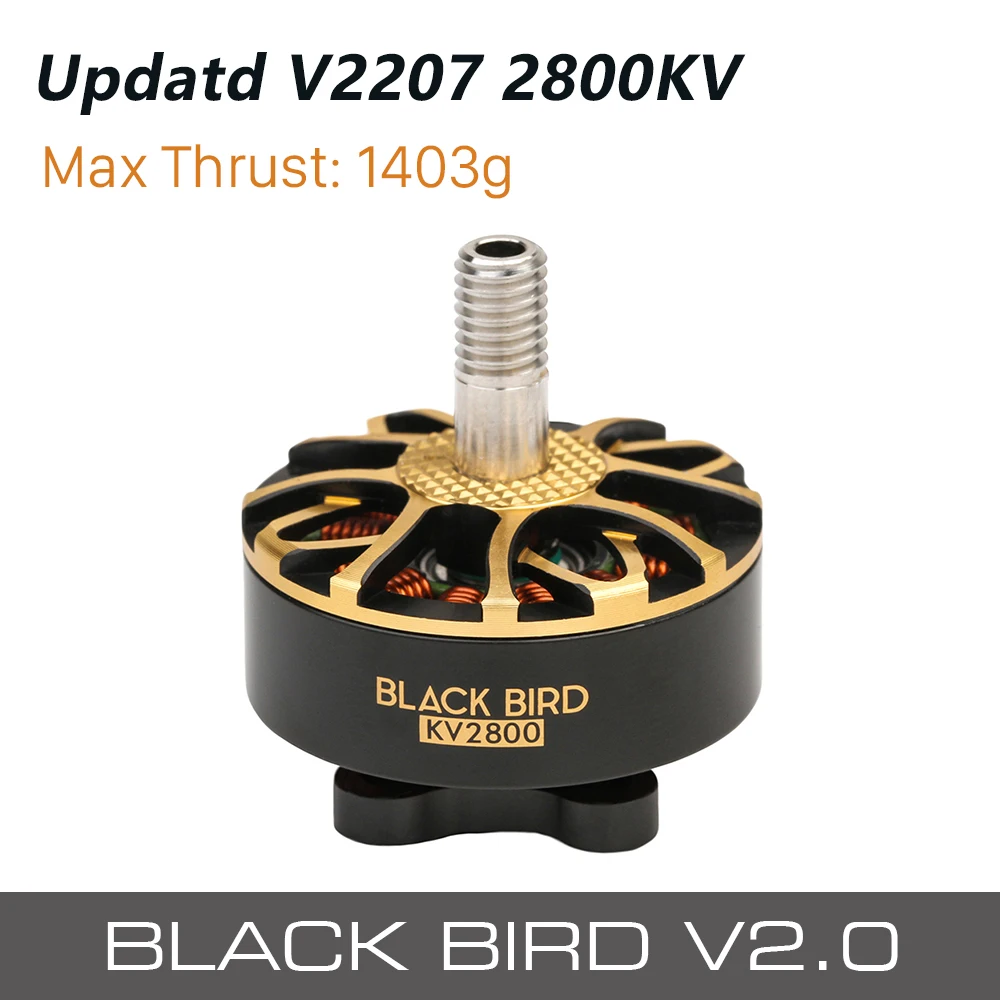 Т Мотор Black Bird высокой мощности 2207 2800KV V2 4 5S бесщеточный двигатель для