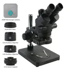 Телефон PCB Пайка Ремонт промышленный 3.5X 7X 45X 90X siмультифокальный Тринокулярный Стерео микроскоп USB HDMI видеокамера 1080P 36 МП