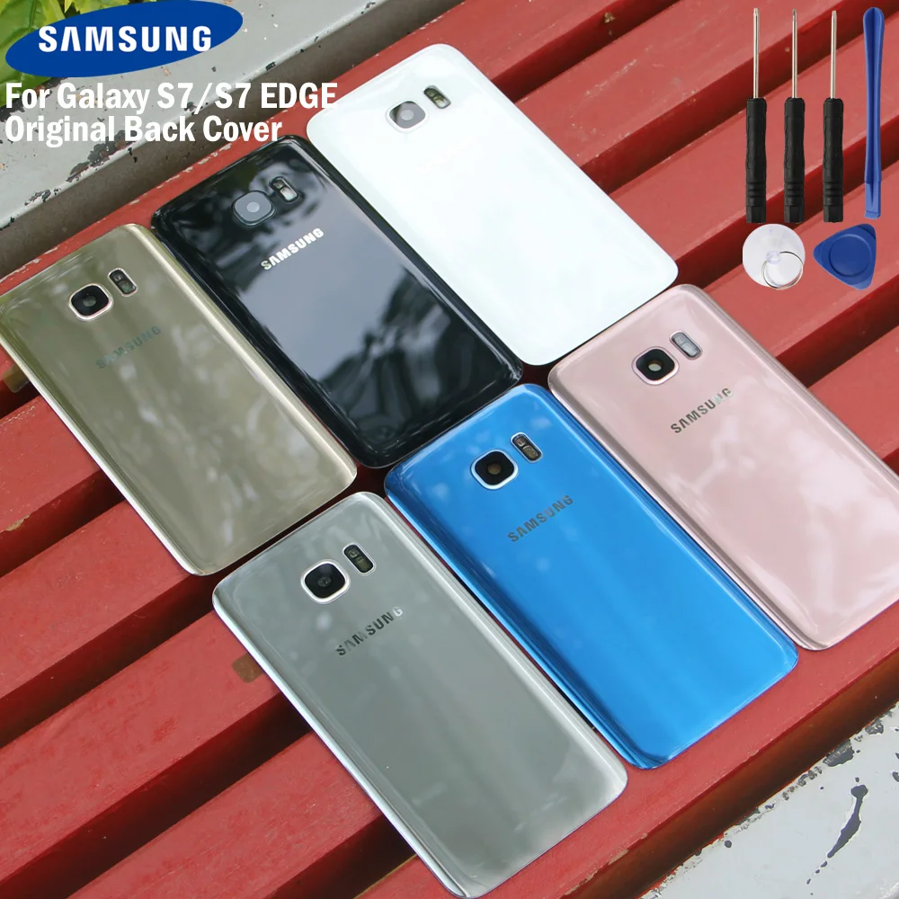 

Оригинальная задняя крышка батарейного отсека Samsung GALAXY S7 edge G9350 S7 G9300, стеклянный чехол для батарейного отсека под заказ