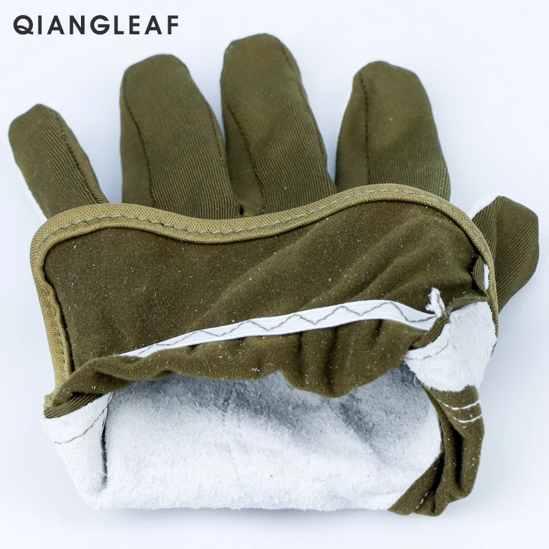 QIANGLEAF 3 шт. горячая Распродажа защитные Зеленые кожаные рабочие перчатки для