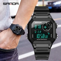 swim watches mens sanda 418 sports watches fashion chronos countdown mens waterproof led digital watch man military clock 2020