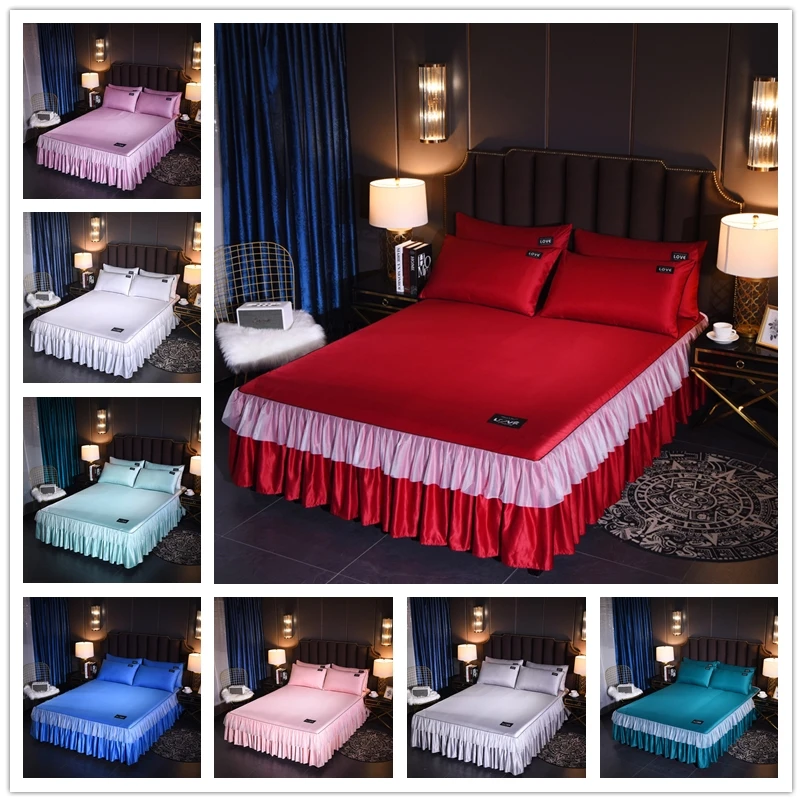 Простыня для девочек Корейская шелковая простыня однотонная наволочка матраса