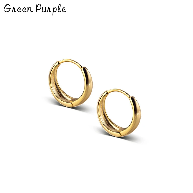 

Simple Glossy Hoop Earrings Real 925 Sterling Silver Boho Style Jewelry French Earrings Minimalism Charm Earrings for Women