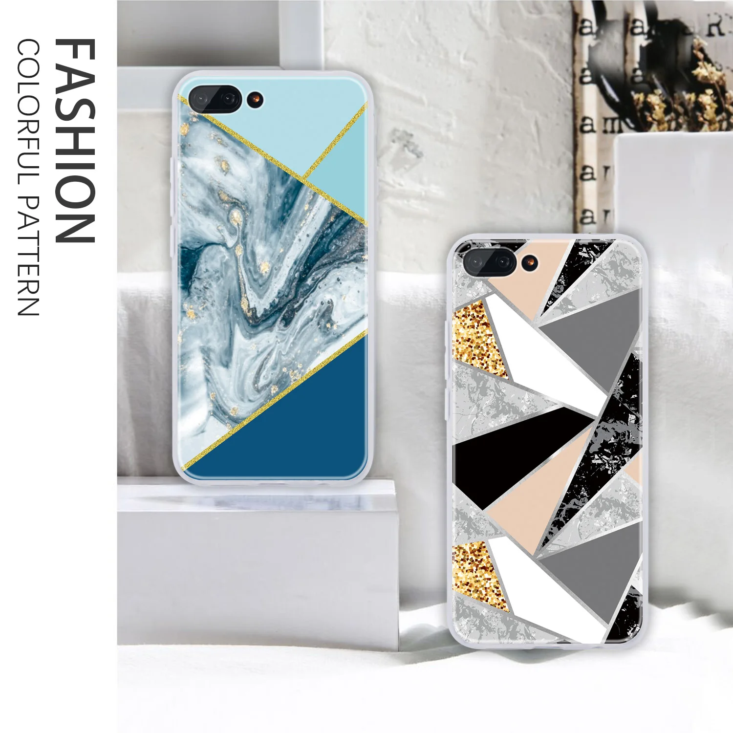 Флип Чехлы для huawei Honor 10 мраморные мягкие силиконовые чехлы крутые etui чехол