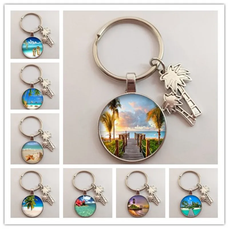 Брелок для ключей с красивым пляжем Мальдивские Острова пейзаж океан брелок пляж