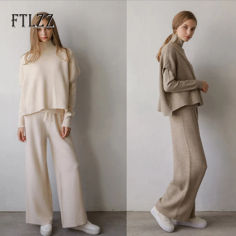 Новинка Женский комплект одежды из 3 предметов модные осенне зимние вязаные