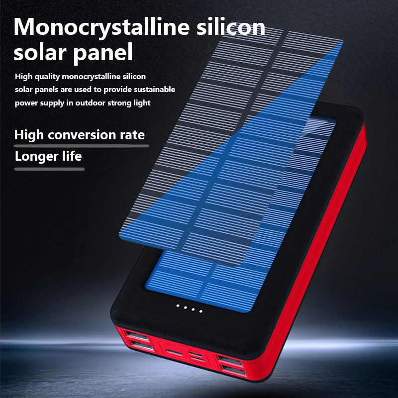 80000mah solar power bank fast charging large capacity portable travel emergency mobilephone charger for iphone xiaomi samsung free global shipping