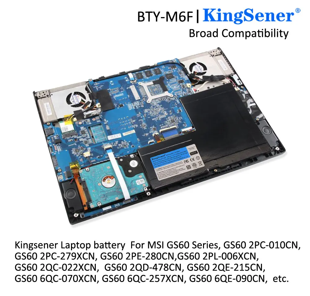 

KingSener BTY-M6F Laptop Battery for MSI GS60 2PL 6QE 2QE 2PE 2QC 2QD 6QC 6QC-257XCN Series MS-16H2 MS-16H4 MS-16H6 4640mAh