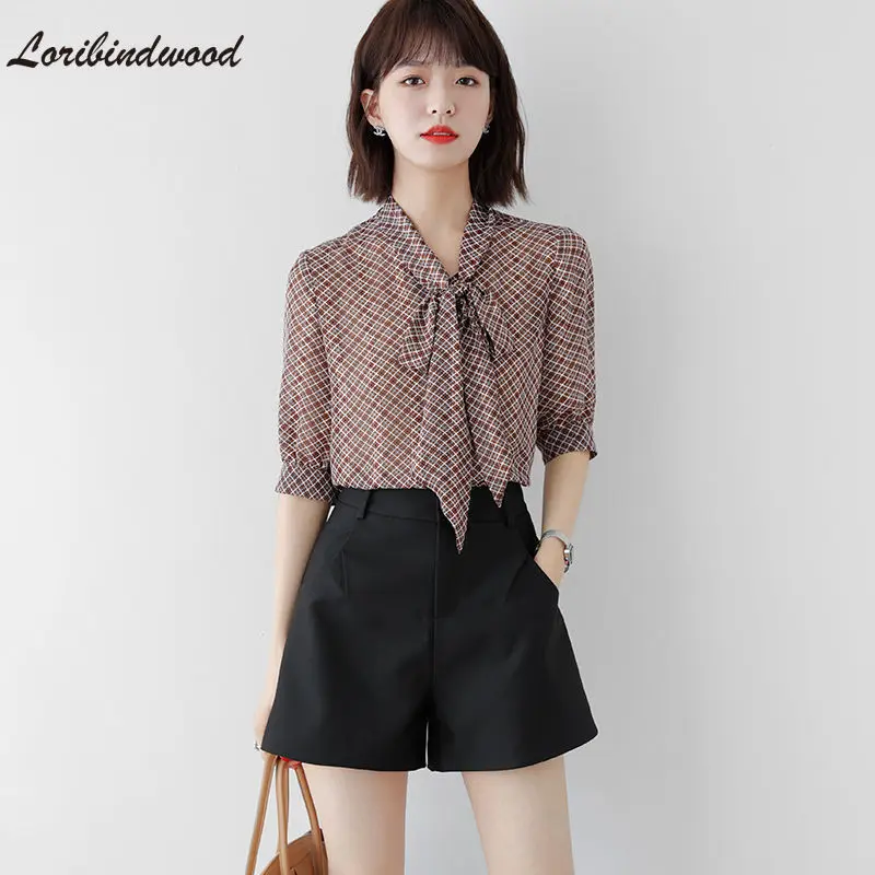 

New Shorts Small A- Style Wide-Leg Pants Slimming High Waist Commuter Casual Pants Breathable Solid Color Elegant Women's Pants