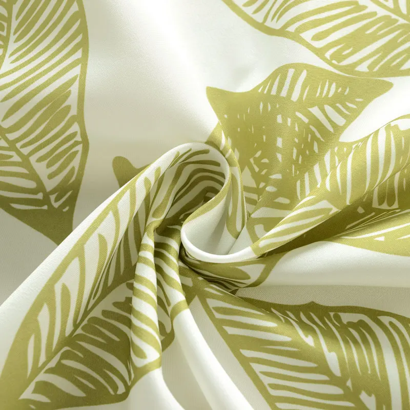 Простая элегантная занавеска для ванной комнаты с принтом зеленых растений и